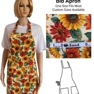 Handmade sunflower Print Apron